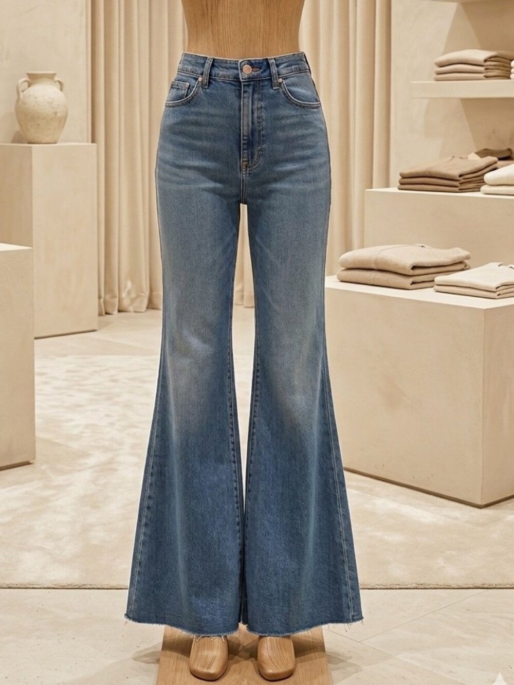 We The Free Wide Legged Raw Hem Jeans Size 30